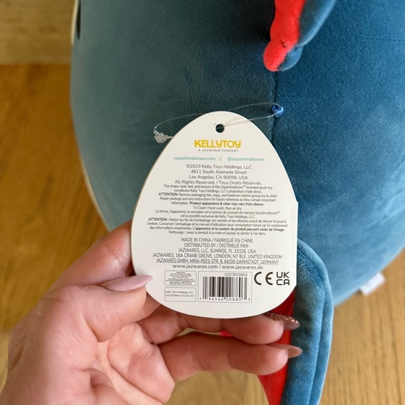 Squishmallows 🐲 Carin The Blue Dragon 16” Orange Plush Stuffed Toy New w/ tags - Picture 9 of 9
